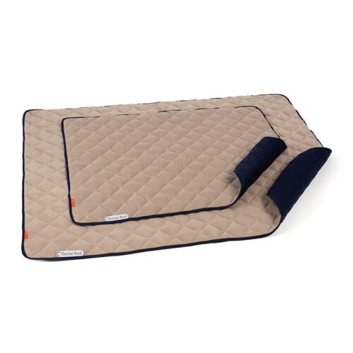 Doctor Bark Fleece-Quilt Hondendeken Marine en Beige